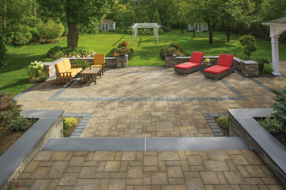 Lowes Cincinnati for a Contemporary Spaces with a Stone Patio and Cambridge Pavingstones with Armortec by Cambridge Pavingstones with Armortec