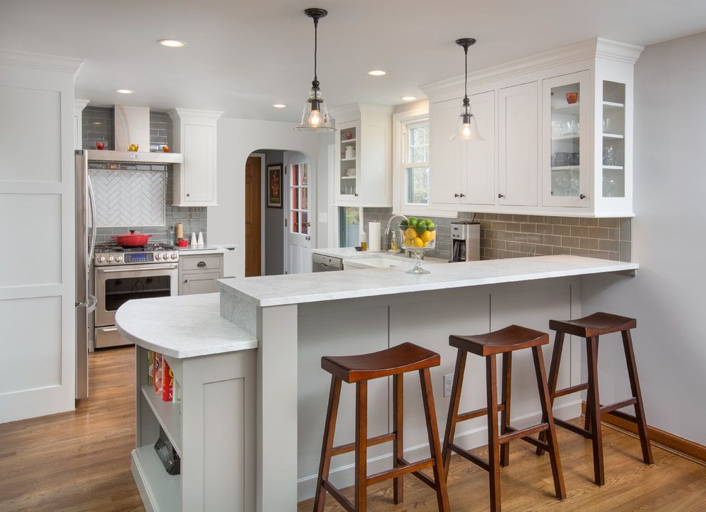 Lowes Columbus Ga for a Transitional Kitchen with a Raised Counter and Kitchen Remodel by Nicholson Builders