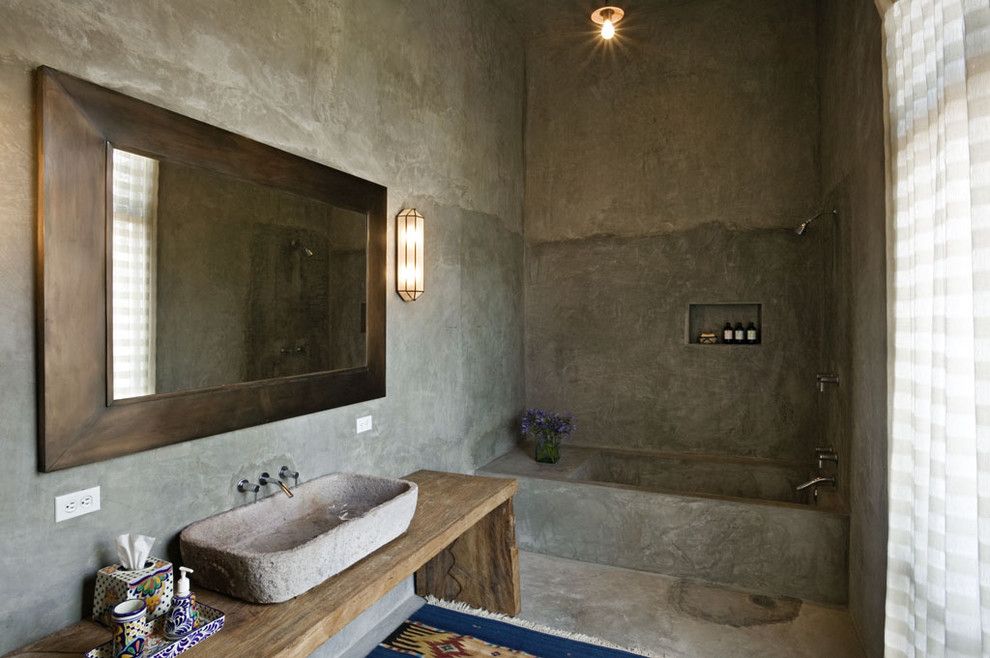 Lowes Howell Nj for a Mediterranean Bathroom with a Bathroom Lighting and Mexico House by David Howell Design