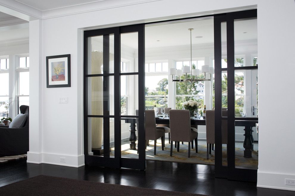 Lowes Lakeland Fl for a Transitional Dining Room with a Black Floor and Rocky Ledge Dining Room by Lda Architecture & Interiors