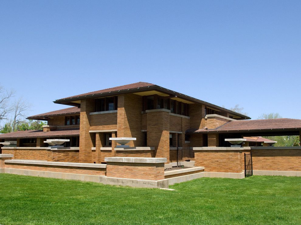 Lowes New Hartford Ny for a Craftsman Exterior with a Overhanging Eaves and Frank Lloyd Wright's   the Darwin Martin Complex by Northern Roof Tiles