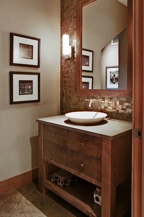 Lowes Oceanside for a Contemporary Powder Room with a Mirror Frame and Powder Room by Artifact Interior Design