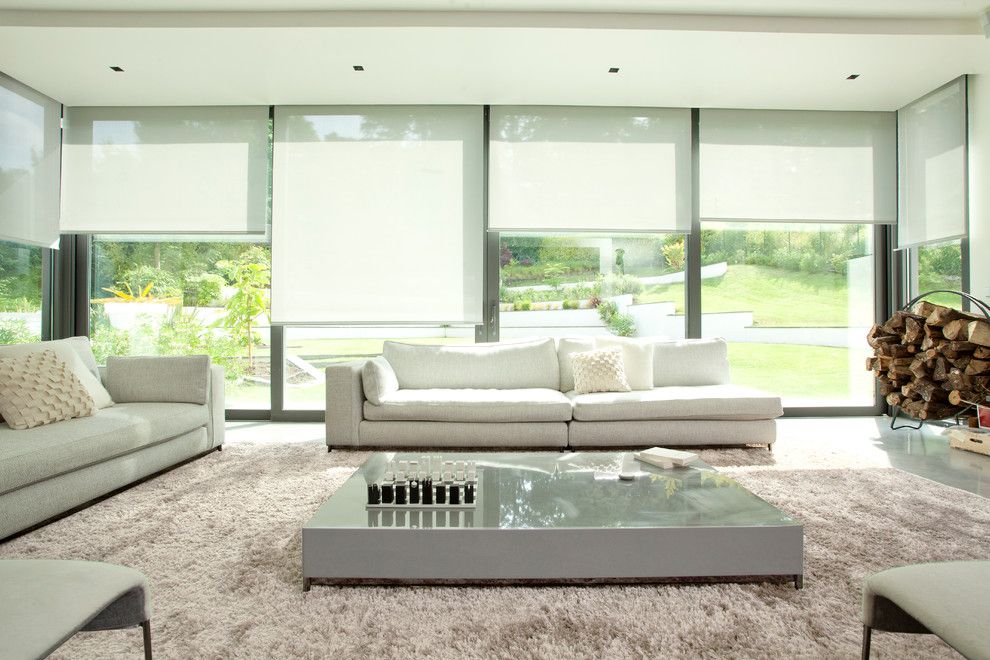 Lowes Sioux Falls for a Modern Living Room with a Window Wall and Somfy by Somfy