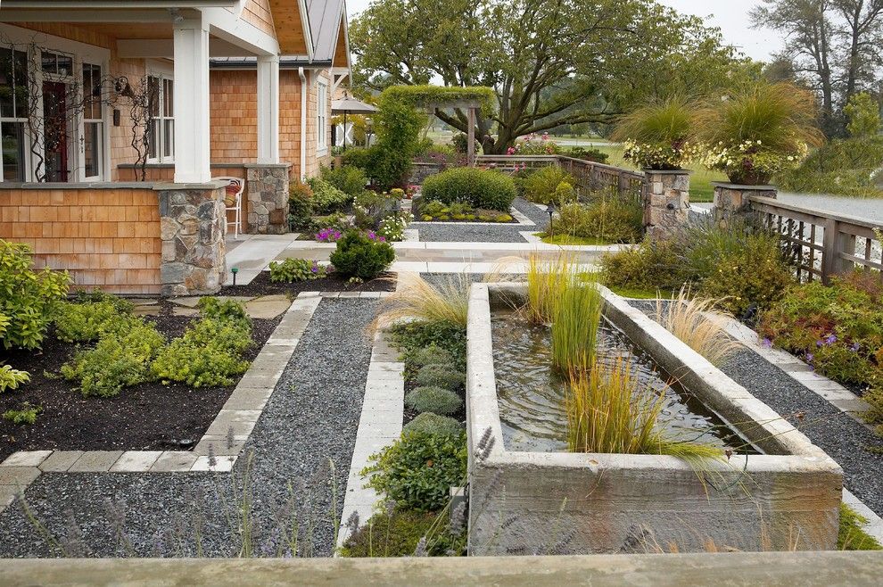 Lowes State College for a Traditional Landscape with a Water Feature and Entry Courtyard by Lankford Associates Landscape Architects