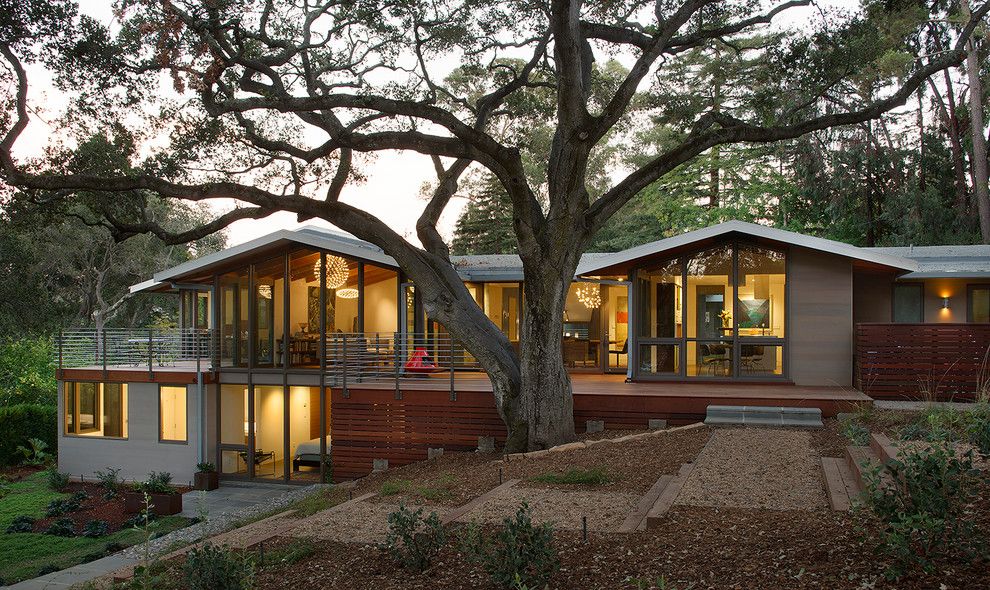 Lowes Staunton Va for a Midcentury Exterior with a Low Gable Roof and Mid Century Remodel by David Henig, Architect