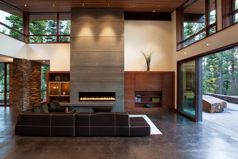 Lowes Stockton Ca for a Contemporary Living Room with a Brown Sectional and Mountain Modern Digs by Ward Young Architecture & Planning   Truckee, Ca