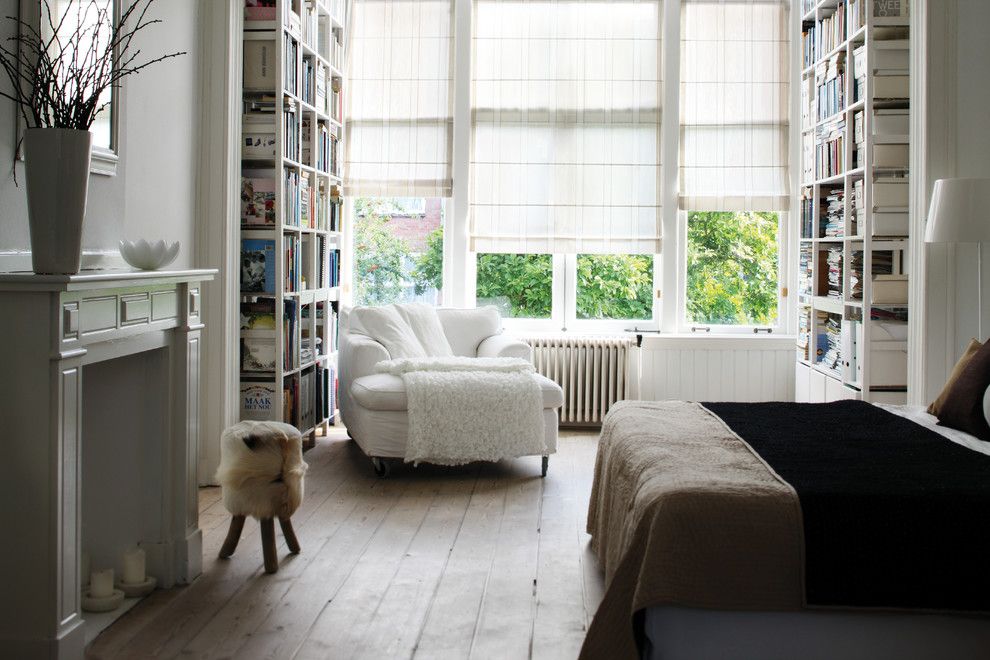 Lowes Twin Falls for a Eclectic Bedroom with a Window Treatments and Fabric Roman Shades by Budget Blinds