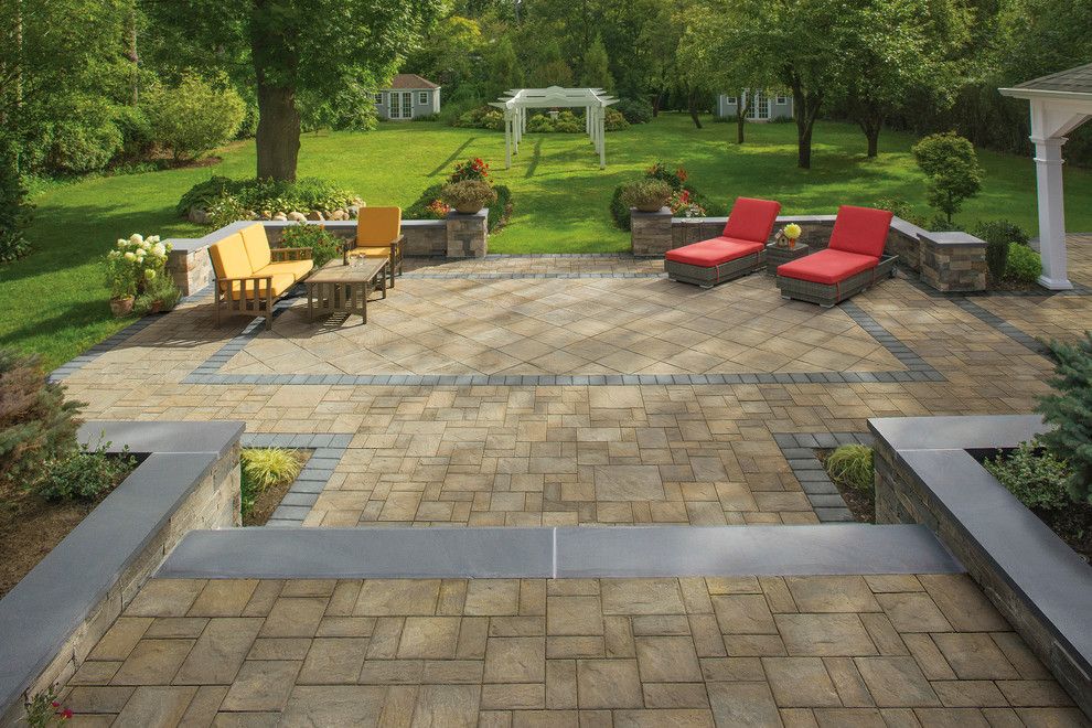 Lowes Virginia Beach for a Contemporary Spaces with a Low Stone Wall and Cambridge Pavingstones with Armortec by Cambridge Pavingstones with Armortec