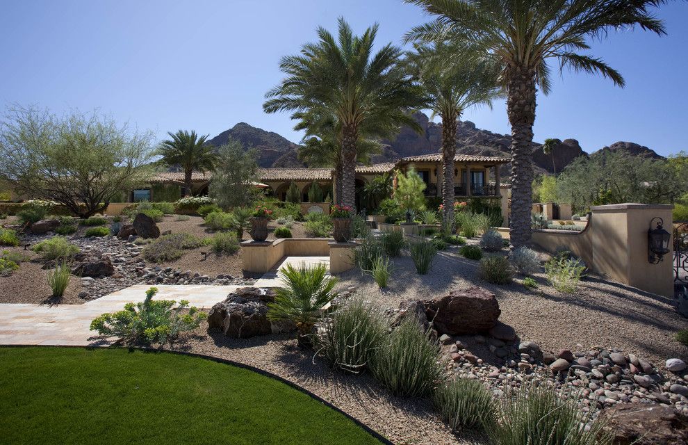 Lowes Yuma Az for a Southwestern Landscape with a Container Plant and Tropical Landscaping by Exteriors by Chad Robert