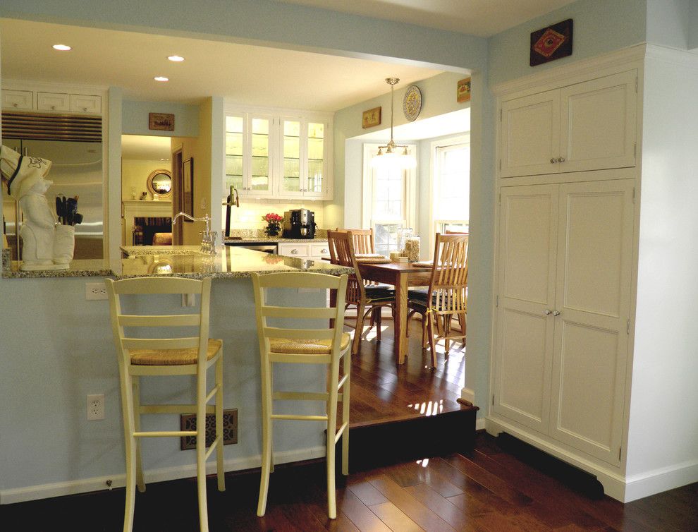 Luna Pearl Granite for a Traditional Kitchen with a Maple Cabinets and Minton Kitchen 2 by Cameo Kitchens, Inc.