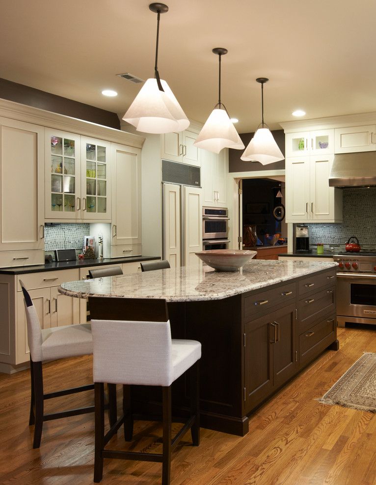 Lunada Bay Tile for a Transitional Kitchen with a White Cabinetry and Rio Kitchen Backsplash by Lunada Bay Tile