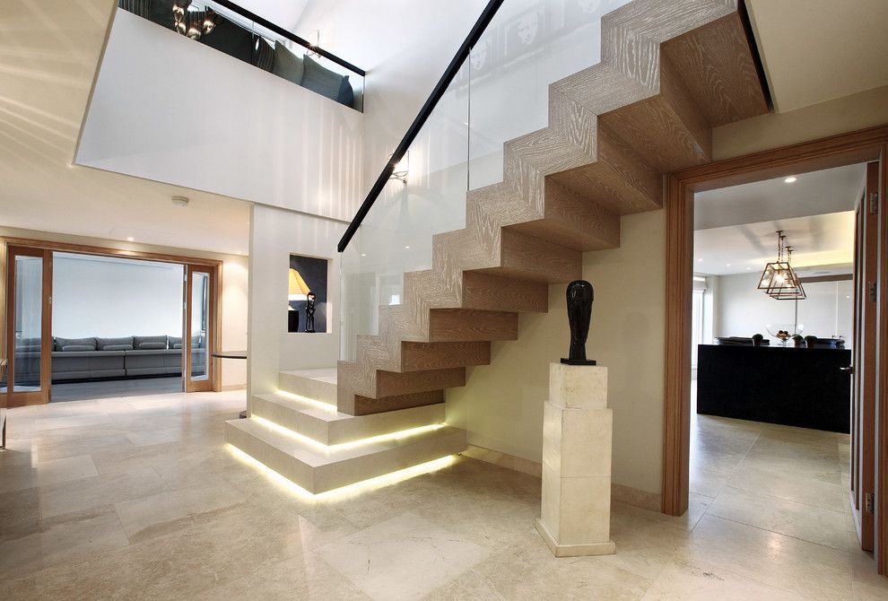 Luxart for a Contemporary Staircase with a Large Modern Apartment and Fulham Apartment by Alex Maguire Photography