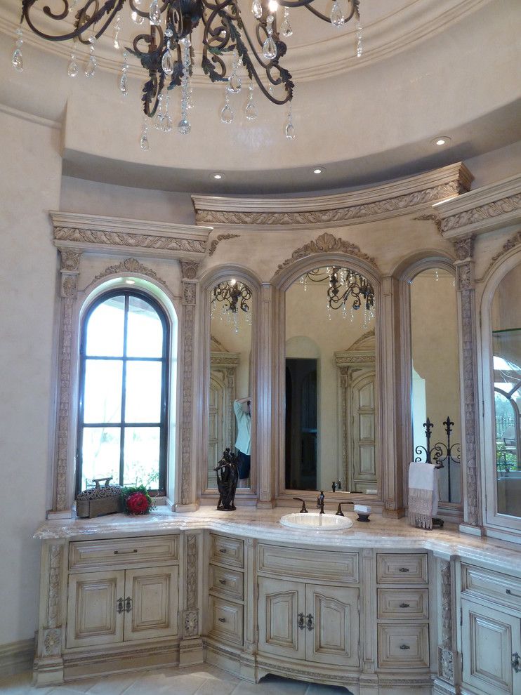 Luxart for a Mediterranean Bathroom with a Chic Bathroom and High End & Luxurious Bathrooms Built by Fratantoni Luxury Estates by Fratantoni Luxury Estates