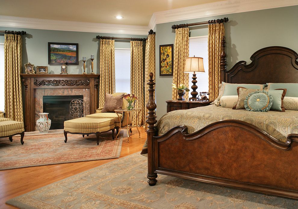 Luxart for a Traditional Bedroom with a Teal Color Wall Paint and Traditional Bedroom by Klimadesigngroup.net