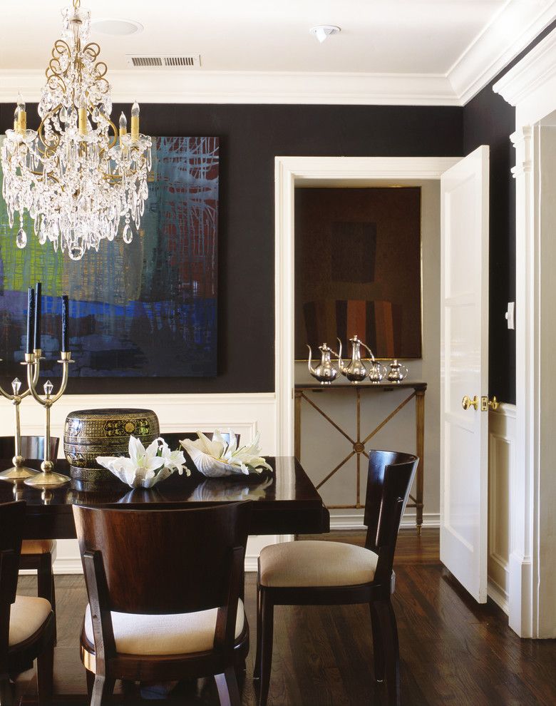 Luxart for a Traditional Dining Room with a Dark Floor and Traditional Dining Room by Philipnimmodesign.com