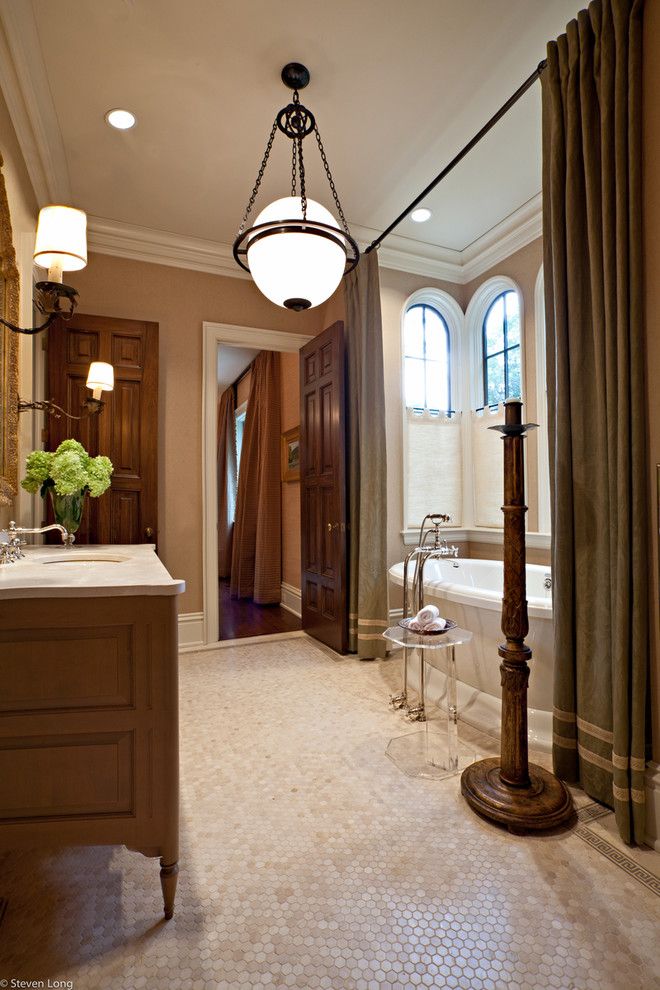 Mailboxes Near Me for a Traditional Bathroom with a Drapes and B a T H by Jason Arnold Interiors