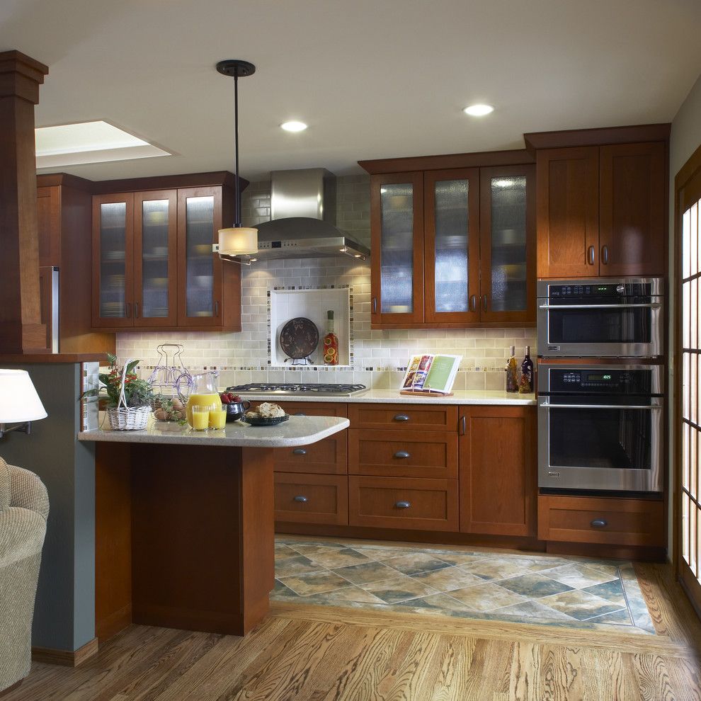 Mannington Commercial for a Traditional Kitchen with a Glass Door Fronts and Kitchen by Harrell Remodeling, Inc.