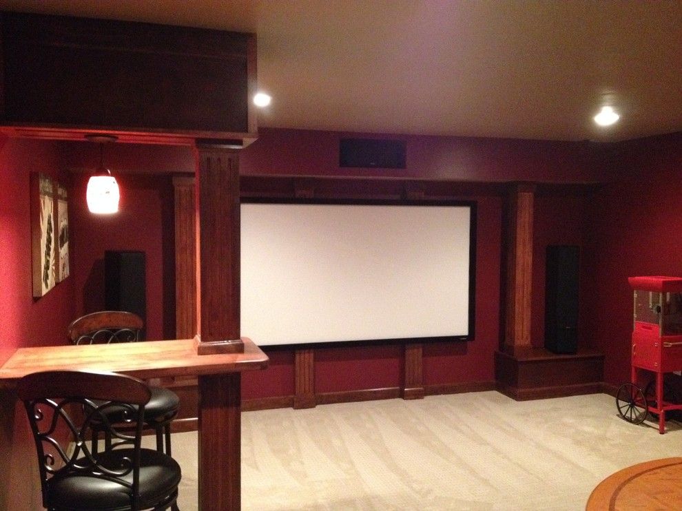 Maple Grove Theater for a Craftsman Home Theater with a Home Theater and Home Theater and Wine Room by Bronson Home Improvements, Llc