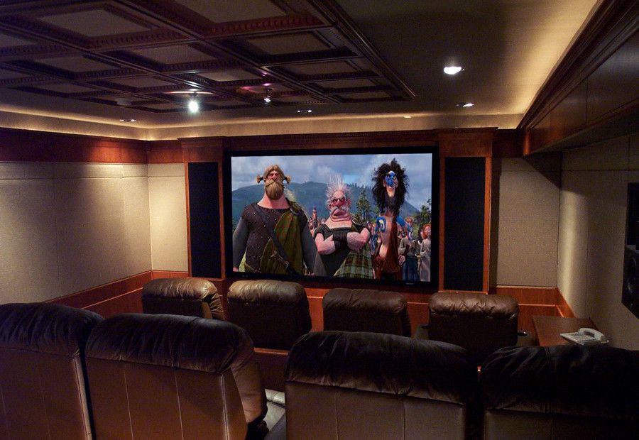 Maple Grove Theater for a Transitional Home Theater with a Home Theater and Maple Drive by Innovative Theatres