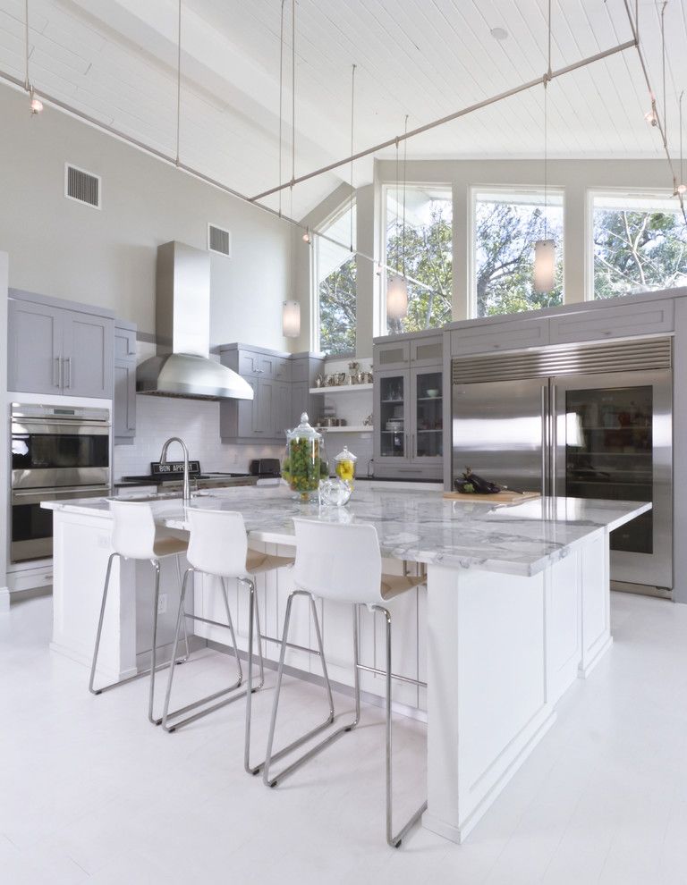 Marble Institute of America for a Contemporary Kitchen with a Large Windows and Kitchen by Hobus Homes