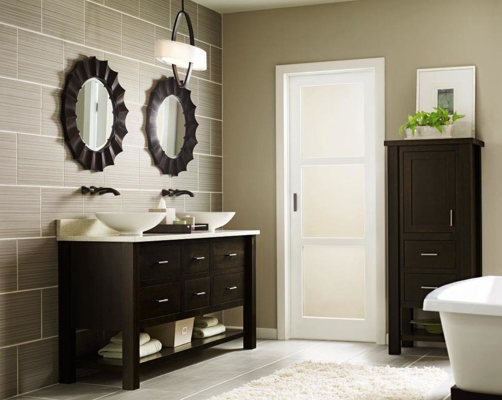 Masterbrand Cabinets for a  Bathroom with a Espresso and Omega Puritan Bath Cabinets by Masterbrand Cabinets, Inc.
