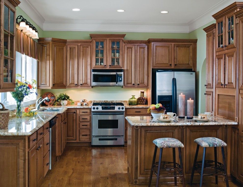 Masterbrand Cabinets for a  Kitchen with a Mullion Glass Doors and Aristokraft Grayson Kitchen Cabinets by Masterbrand Cabinets, Inc.