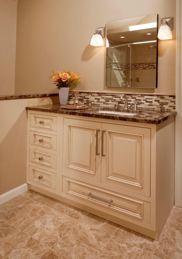 Mastercraft Cabinets for a Traditional Bathroom with a Brushed Nickel Bathroom and Transitional Elegance Master Bath Remodel: Blue Bell, Pa by Hometech Renovations, Inc.