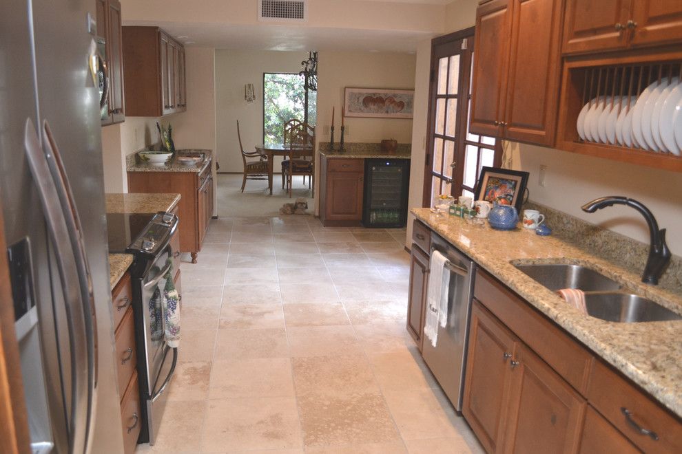 Mastercraft Cabinets for a Transitional Spaces with a Granite Tops and Mary's Kitchen by Mia Silverman