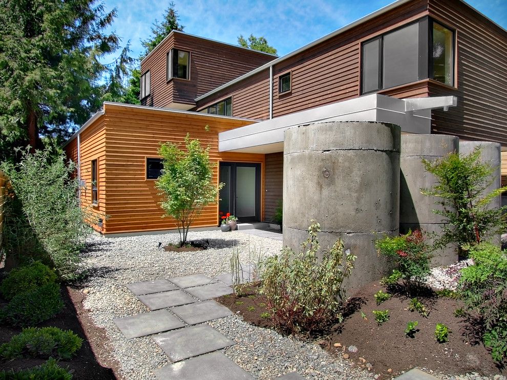 Matthews Building Supply for a Contemporary Exterior with a Potted Plants and Greenlake Modern Home by Fivedot