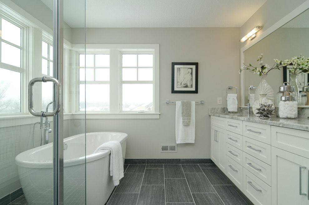 Matthews Building Supply for a Farmhouse Bathroom with a Granite and Vernacular Revival by Boyer Building Corporation