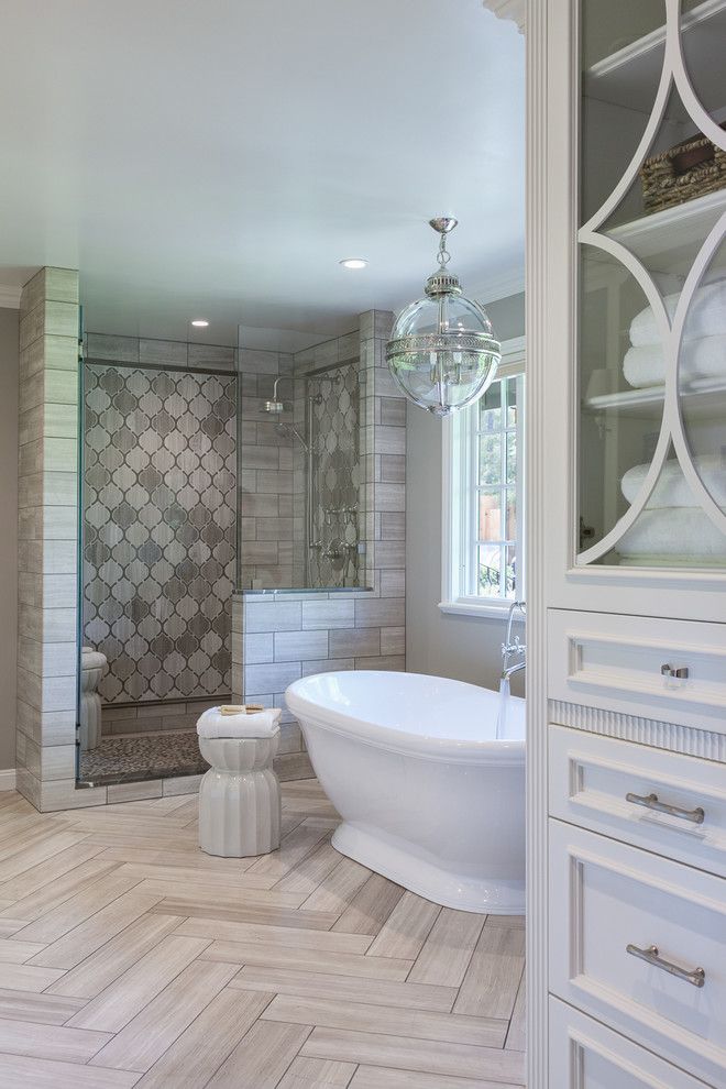 Matthews Building Supply for a Traditional Bathroom with a Arabesque Tile and Bathrooms by Artistic Tile & Stone