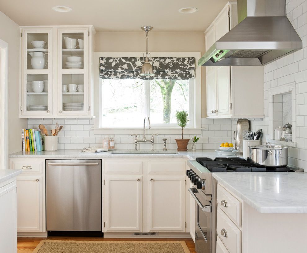 Matthews Building Supply for a Traditional Kitchen with a Range Hood and Bellevue Residence by Marianne Simon Design