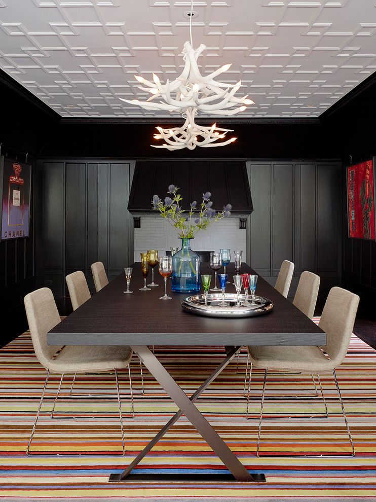 Maxalto for a Transitional Dining Room with a Ceiling Detail and Pacific Heights by John K. Anderson Design