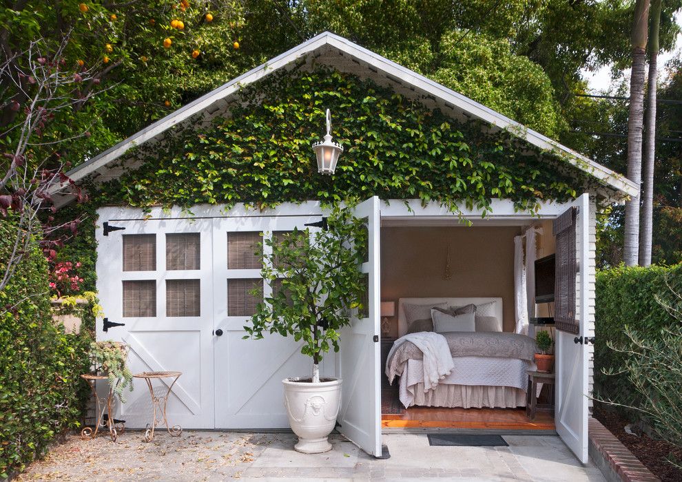 Maya Romanoff for a Shabby Chic Style Garage with a Living Wall and My Houzz: From Belgium with Love by Carolyn Reyes