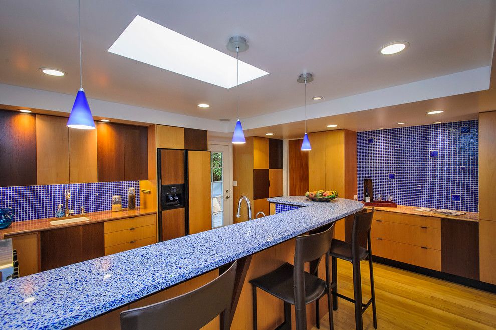 Mayer Lighting for a Contemporary Kitchen with a Skylight and Ralston Avenue by Dennis Mayer, Photographer