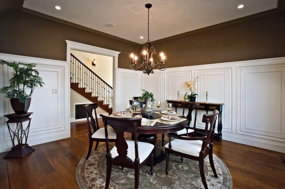 Mayer Lighting for a Traditional Dining Room with a Dark Wood Dining Table and Drake Avenue by Dennis Mayer, Photographer