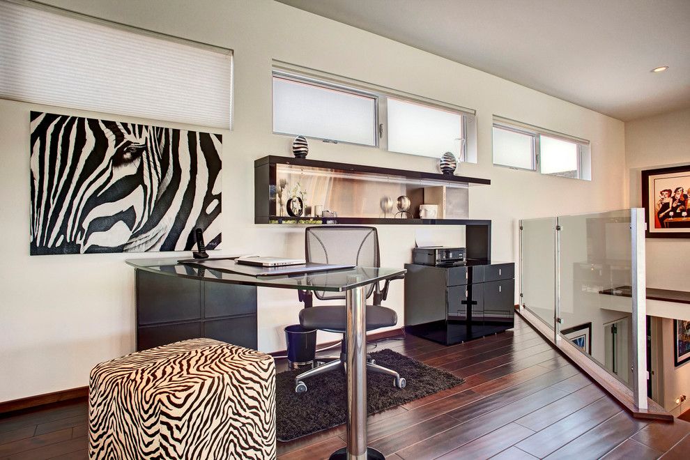 Mcelroy Metal for a Eclectic Home Office with a Animal Print and Mcelroy Project by Cantoni Designer Sarah Monaghan