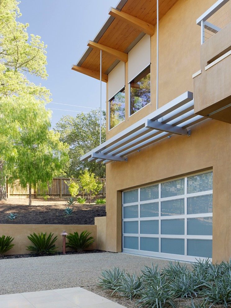 Mecho Shades for a Contemporary Spaces with a Modern Trellis and Healdsburg Residence by Michael Cobb