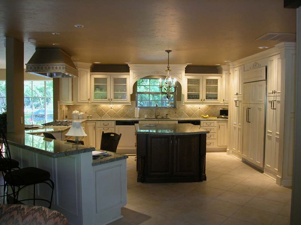 Medallion Cabinets for a Traditional Kitchen with a Tile Backsplash and Renovatekate's Before & After Pictures by Renovatekate