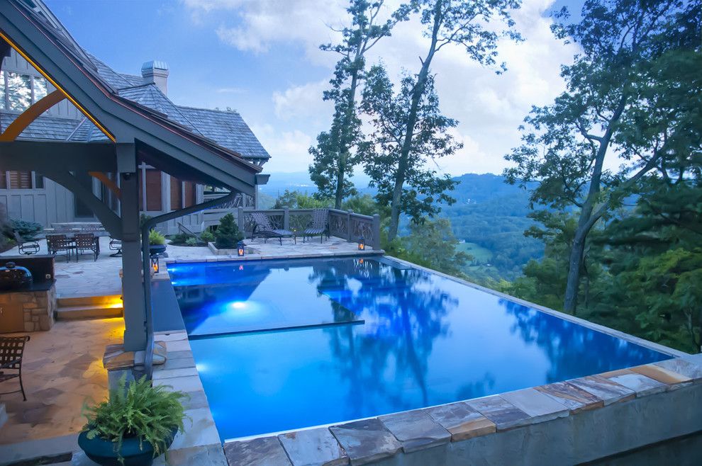 Medallion Pools for a Contemporary Pool with a Infinity Edge Pool and Cloud Pool by Medallion Pool Co.