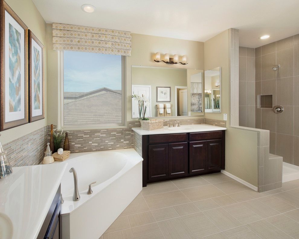 Meritage Homes Az for a Traditional Bathroom with a Ledge and Pine Vallley Plan at Victoria | Phoenix, Az by Meritage Homes