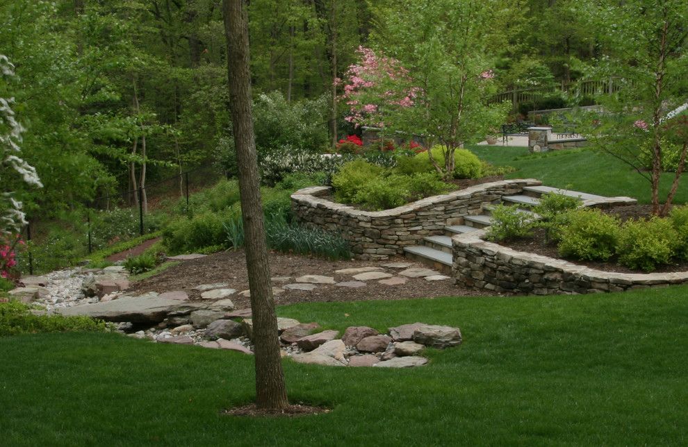 Merrifield Garden Center for a Traditional Landscape with a Drainage and Backyard Staircase by Merrifield Garden Center