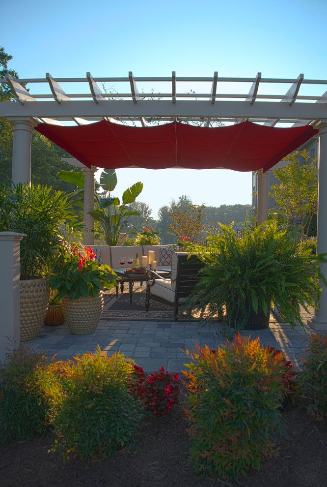 Merrifield Garden Center for a Traditional Patio with a Pergola and Inviting Outdoor Room by Merrifield Garden Center