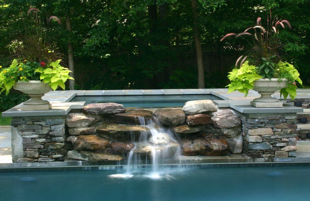 Merrifield Garden Center for a Traditional Pool with a Pool and Pool Waterfall by Merrifield Garden Center