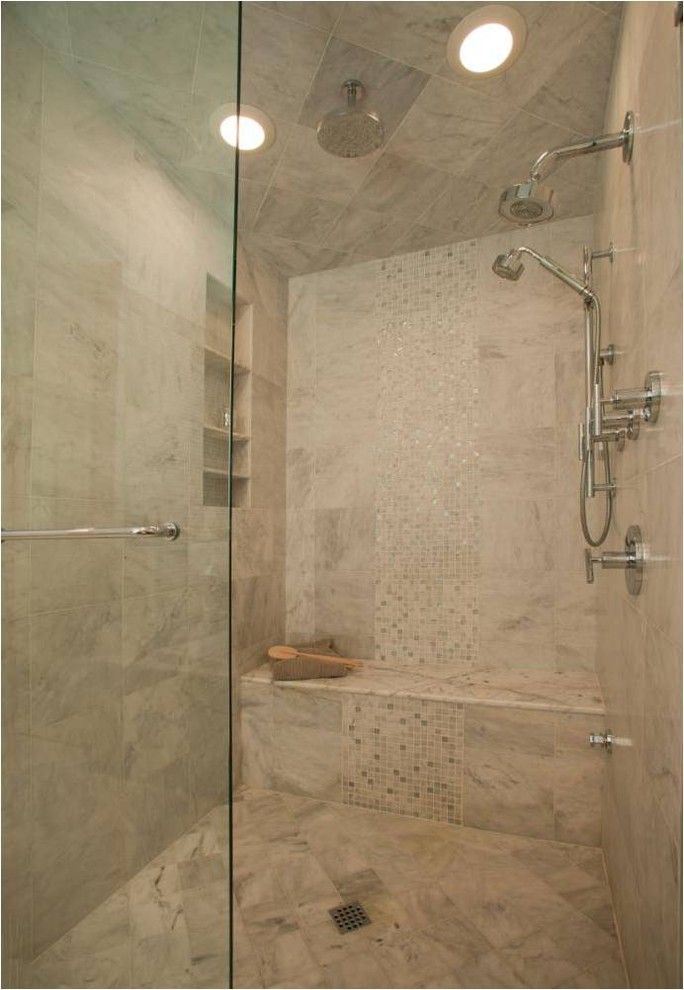 Mid America Tile for a Traditional Bathroom with a Bench Seating and Beautiful Steam Shower by T.r. Builder, Inc.