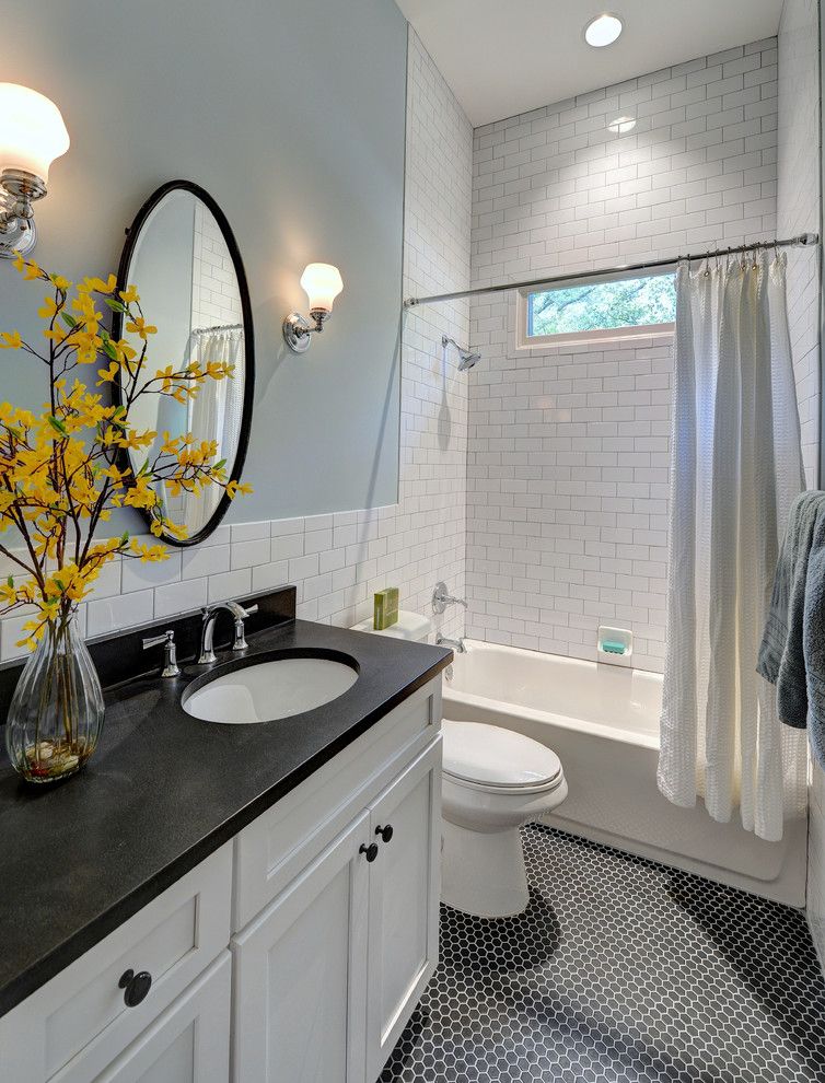 Mid America Tile for a Traditional Bathroom with a Sconce and Hill Street Hacienda by Carl Mattison Design