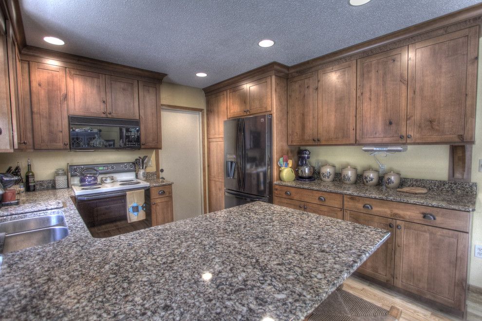 Mid Continent Cabinetry for a Rustic Kitchen with a Rustic Wood and Rustic Country Kitchen by Sara Dakoske with Creative Kitchens