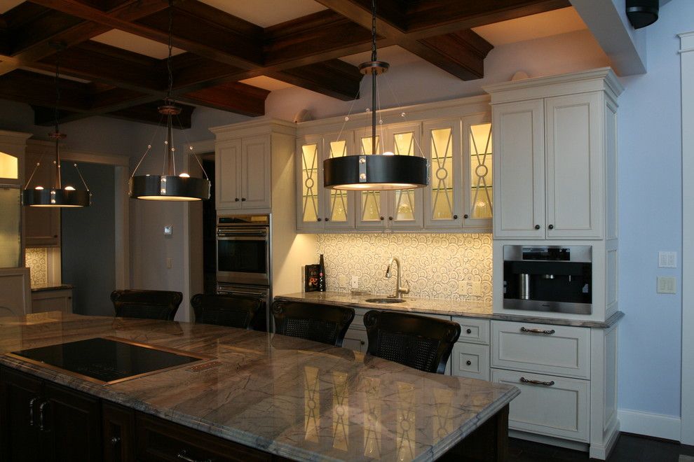 Milliken Millwork for a Contemporary Kitchen with a Coffered Ceiling and Kitchen Area with Coffered Ceiling by Thomas & Milliken Millwork, Inc.