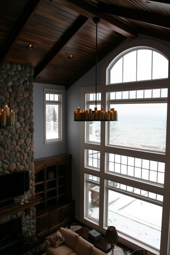 Milliken Millwork for a Contemporary Living Room with a Curved Trim and Window Trim by Thomas & Milliken Millwork, Inc.