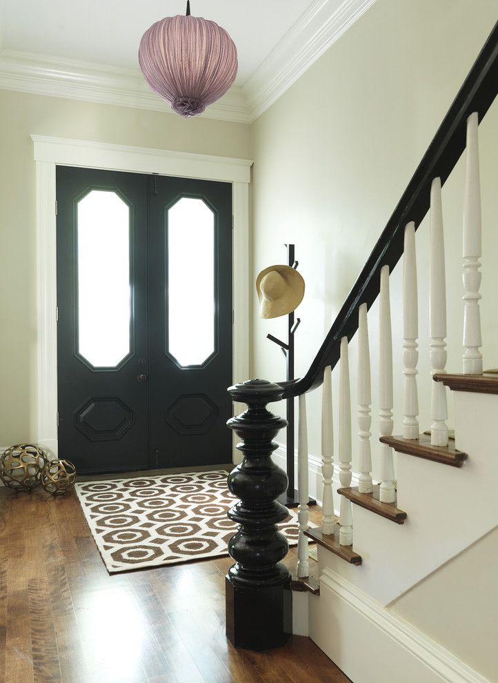 Miniwax for a Traditional Entry with a Ceiling Lighting and Entry by Rachel Reider Interiors